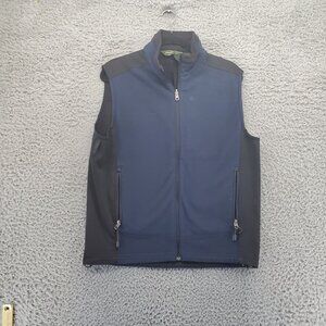 Eddie Bauer Vest Mens Small Blue & Black Full-Zip Sleeveless Polyester Outdoor